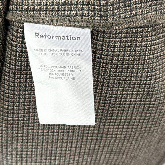 Reformation Stratford Wool Blend Midi Dress in Black Check Size: 4 - Picture 8 of 13